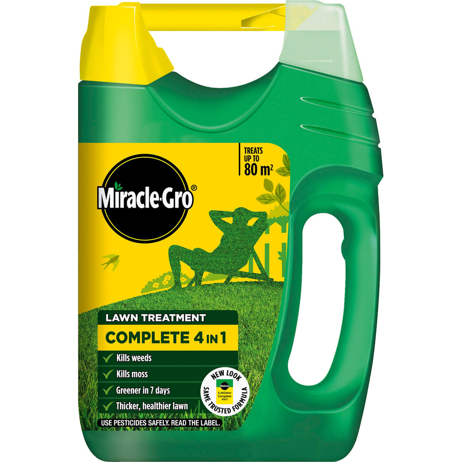 Miracle-Gro Complete 4 in 1 Lawn Food, 80 m² handheld spreader, Lawn Food, Weed & Moss Control
